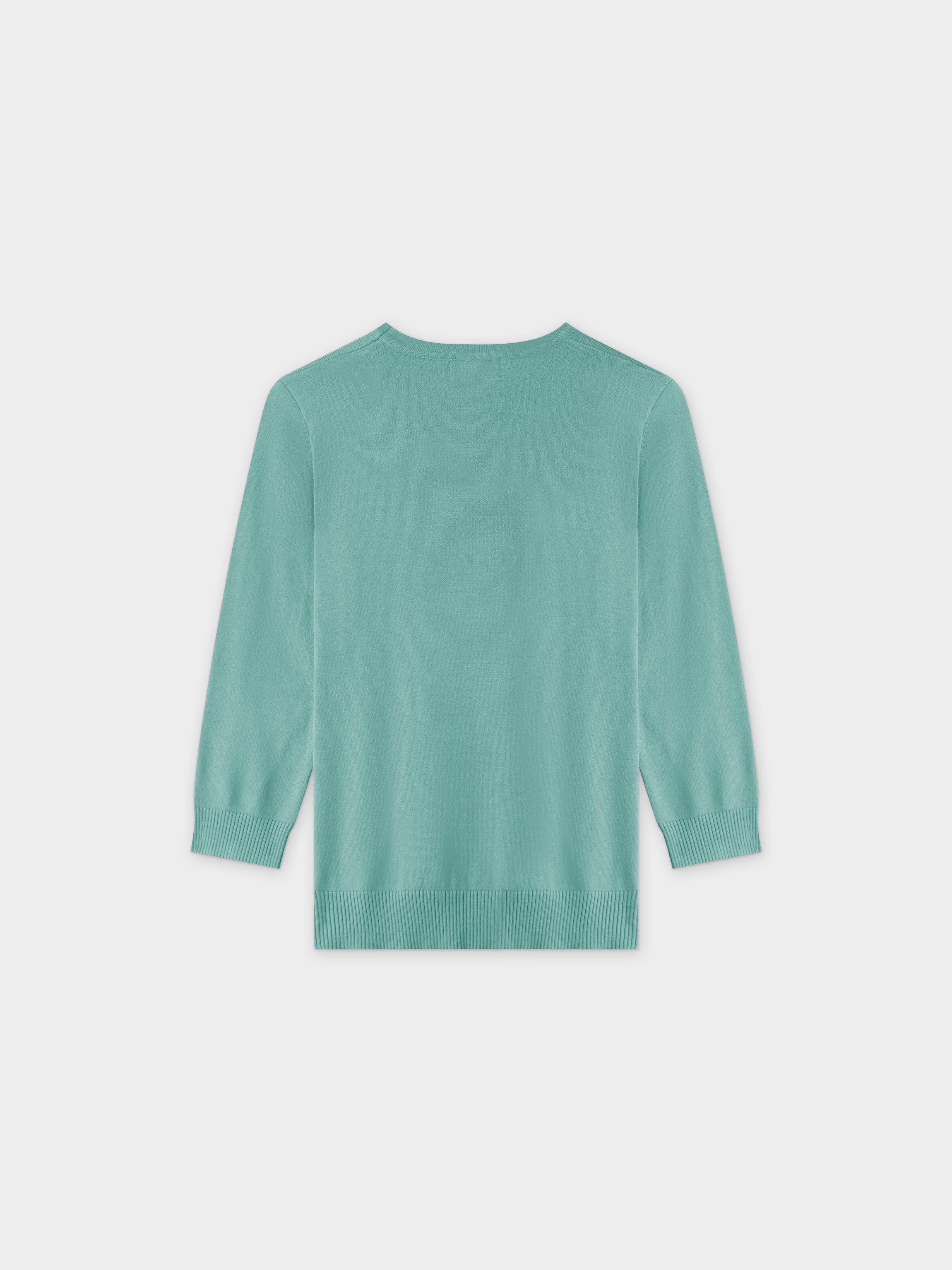 Jersey básico con cuello redondo 3Q-Seafoam