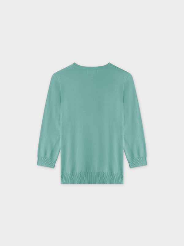 Basic Crew Sweater 3Q-Seafoam