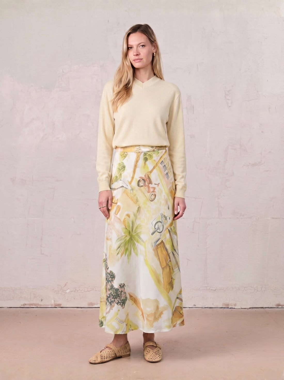 High V Lightweight Sweater-Butter Yellow