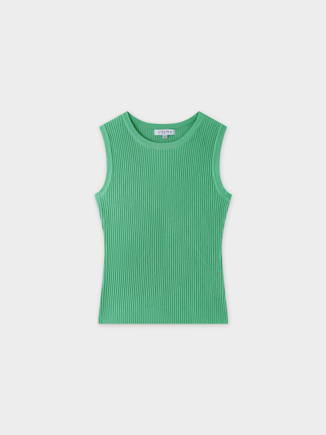 Sleeveless Ribbed Crew-Kelly Green