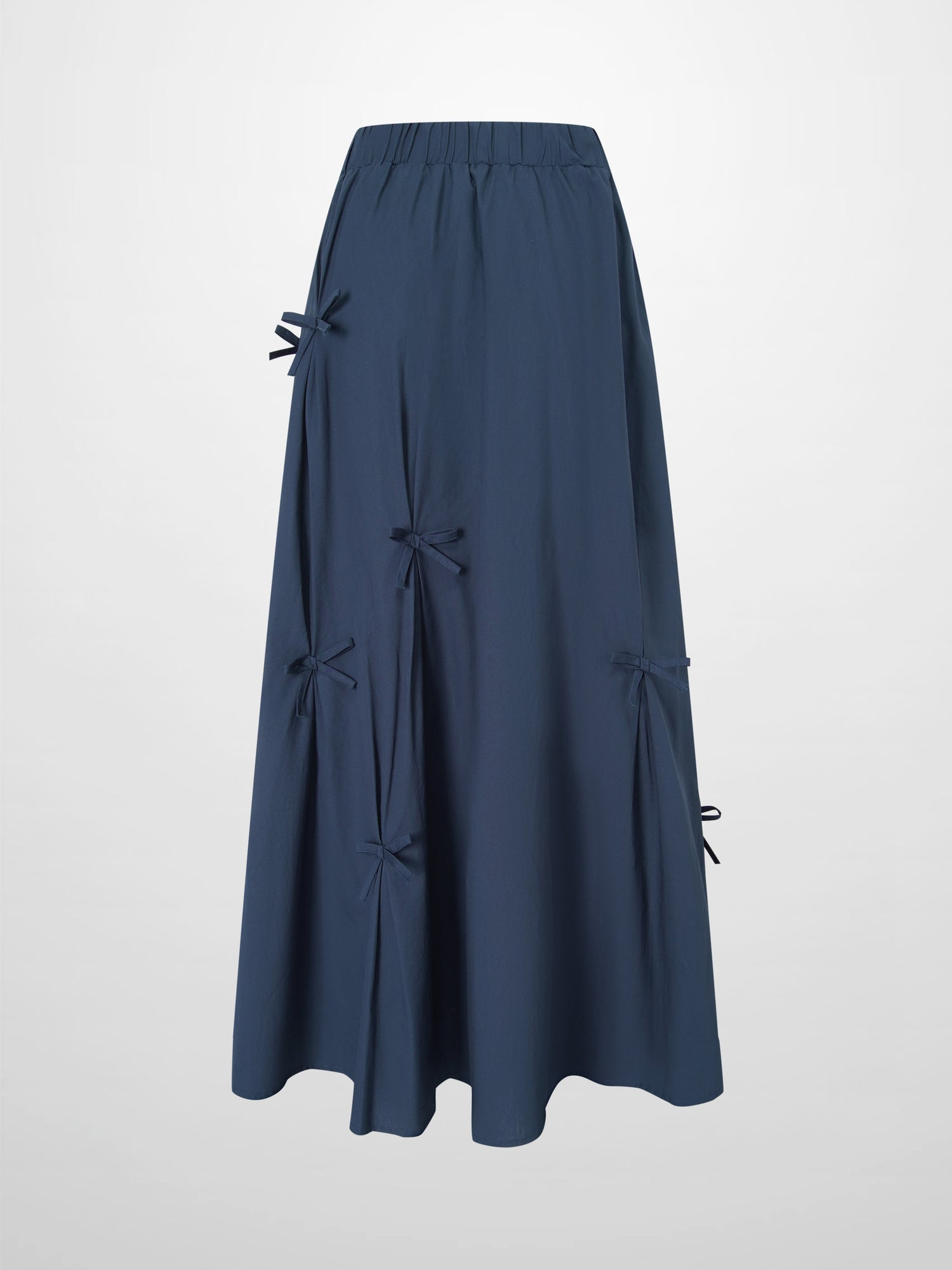 Scattered Bow Full Skirt-Navy