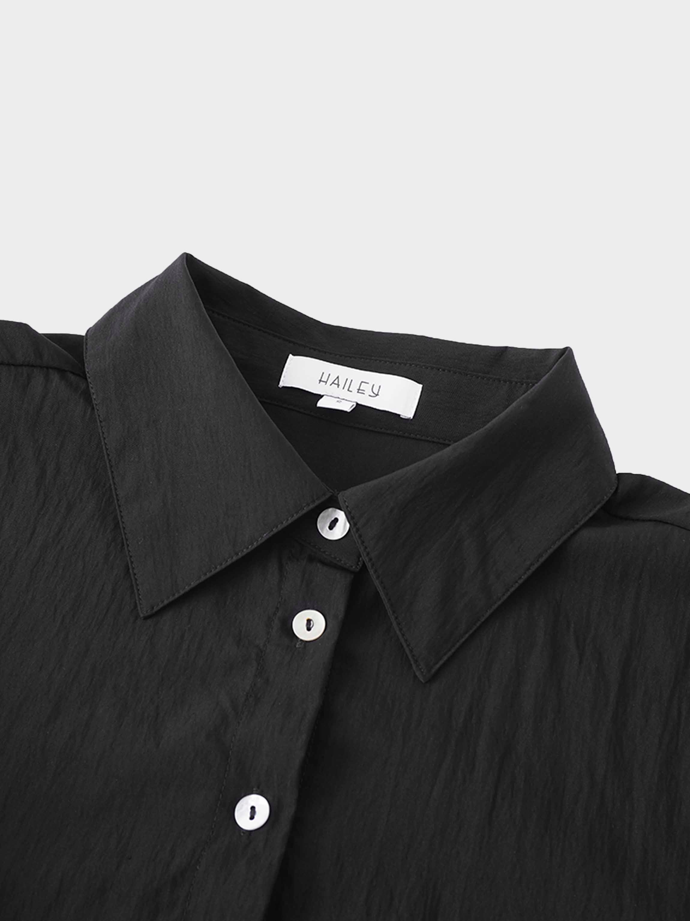 Crinkle Blouse-Black