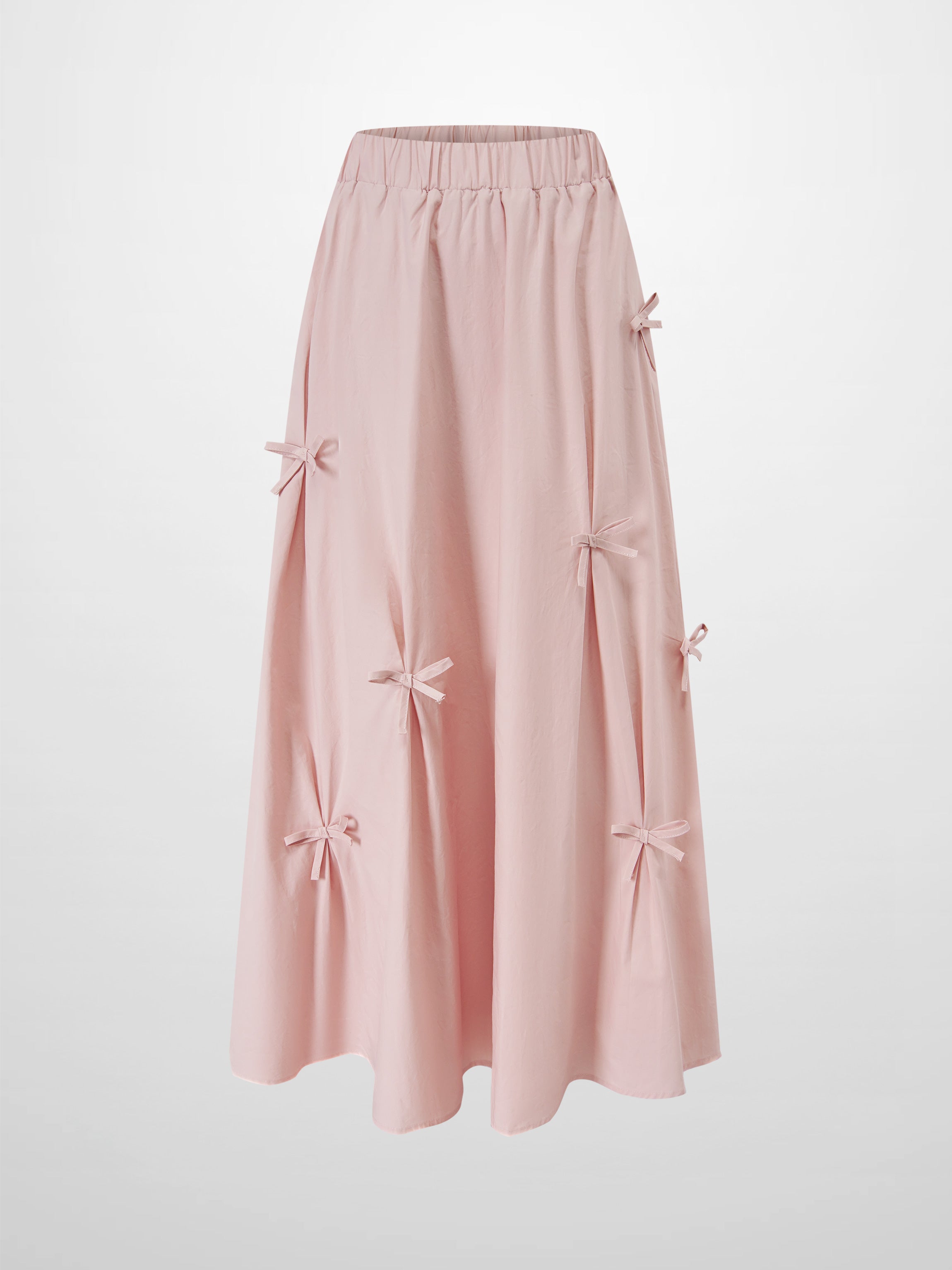 Scattered Bow Full Skirt-Pink