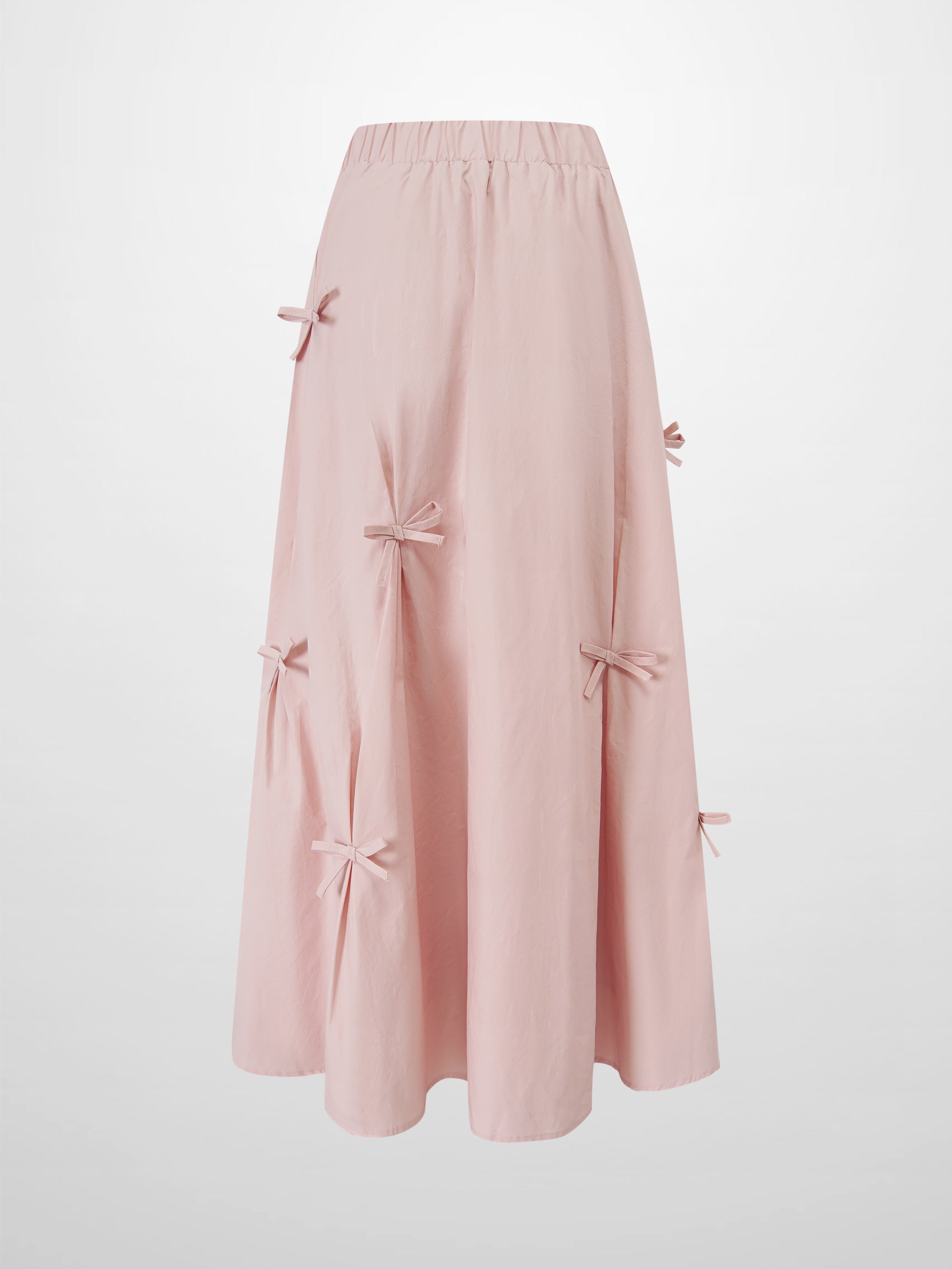 Scattered Bow Full Skirt-Pink
