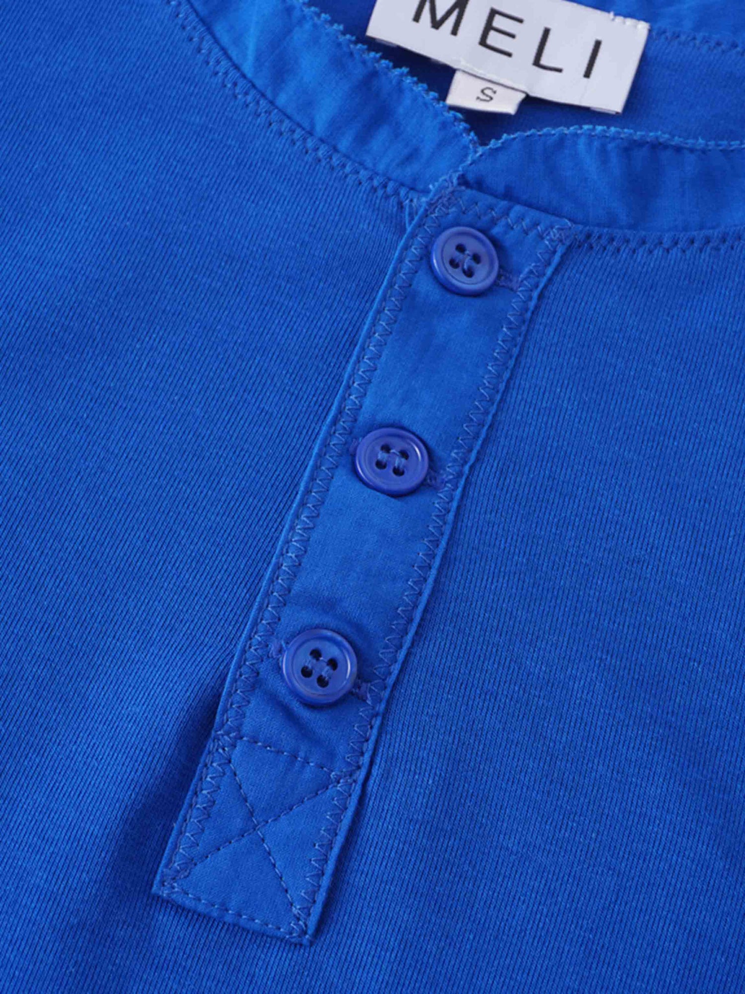 Trim Detail Henley-Cobalt Blue