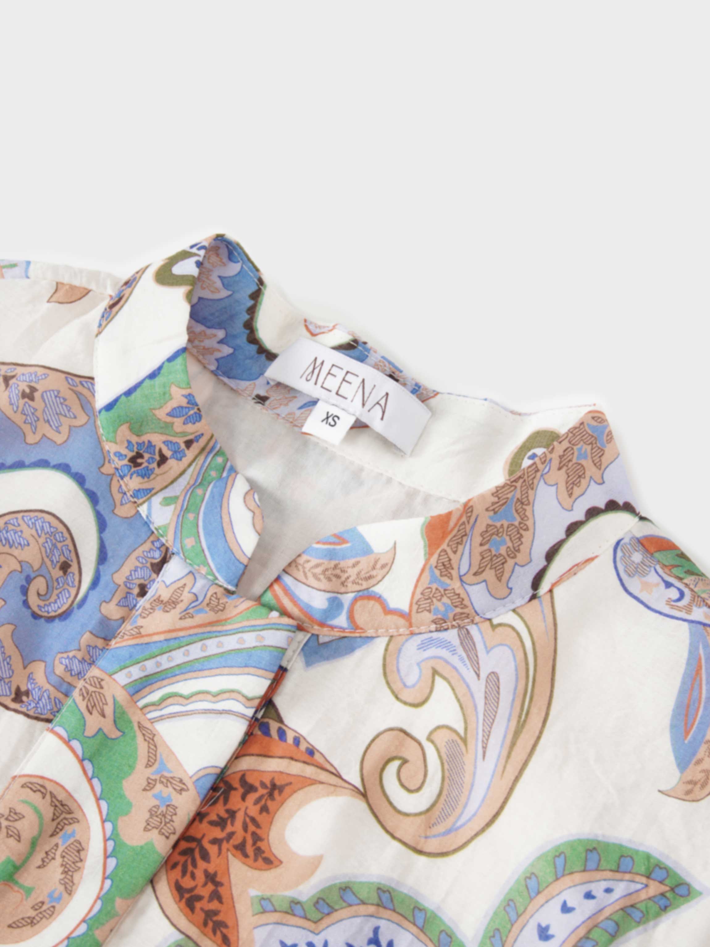 Peasant Belted Dress-Paisley Floral