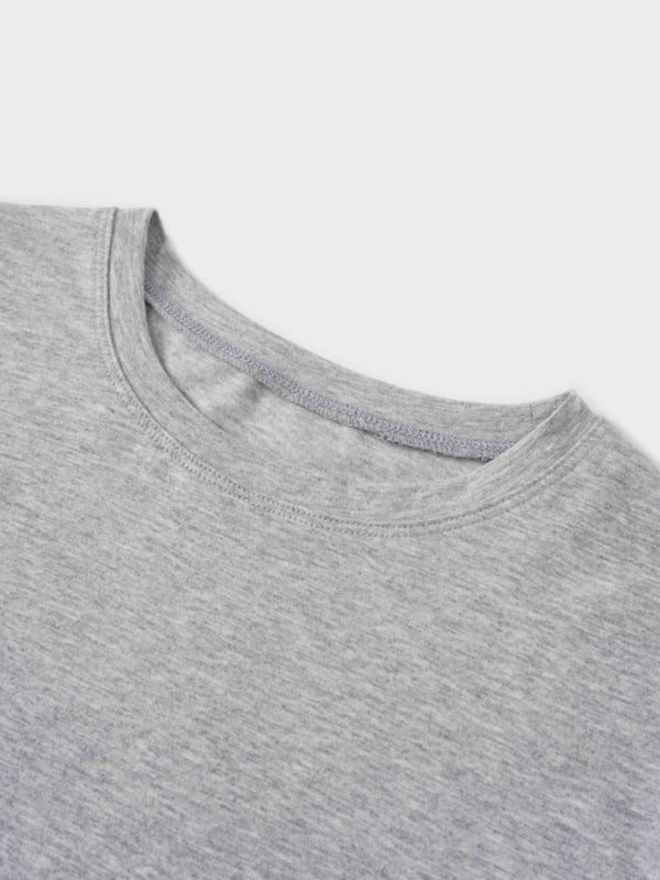 Side Tie T-Shirt-Heathered Grey