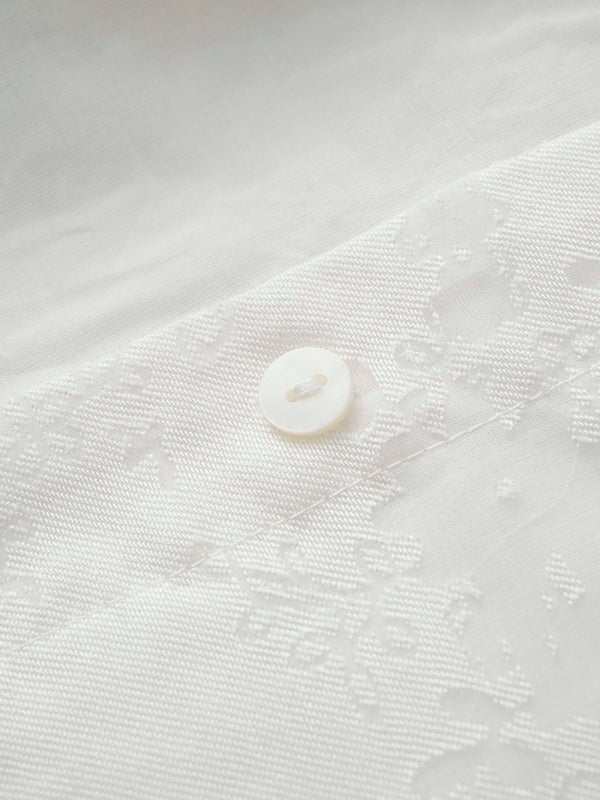 Puff Sleeve Lace Burnout-White