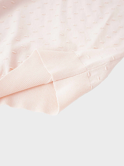 Crew Neck Pebbled Sweater-Pink