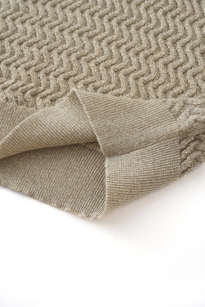 Textured Lurex Crew Sweater-Ivory
