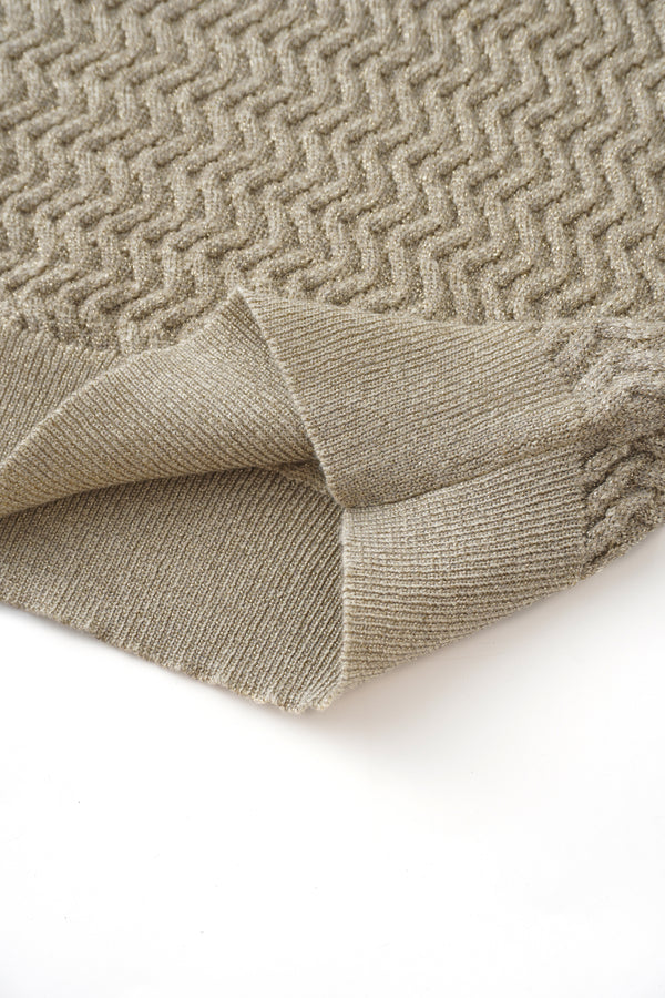 Textured Lurex Crew Sweater-Ivory