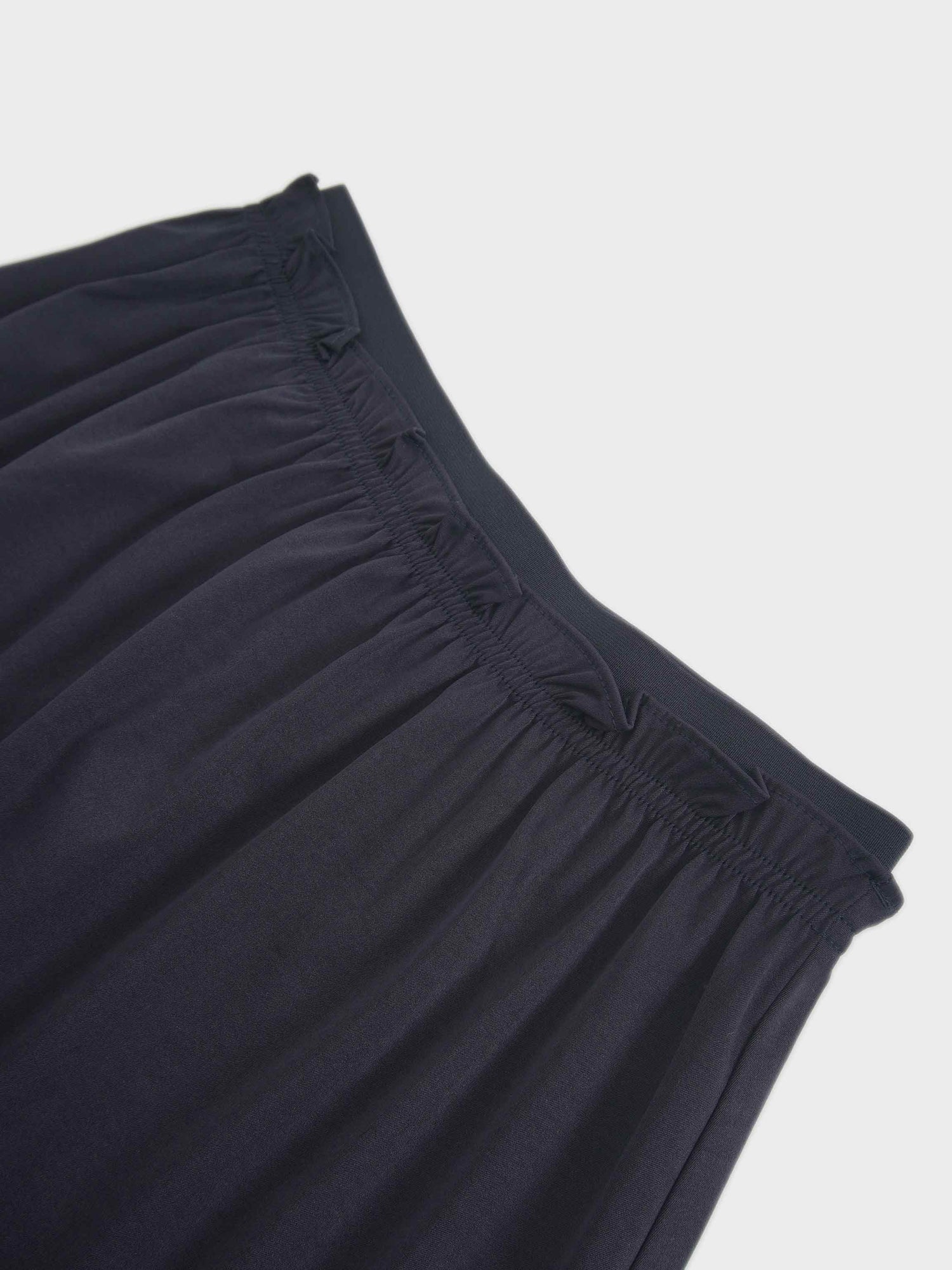 Elastic Waist Ruffle Skirt-Navy
