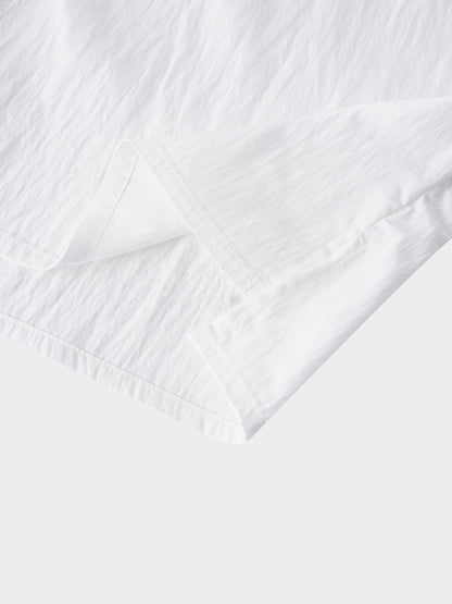 Boxy Dolman Sleeve Crinkle Blouse-White