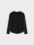Ribbed Swing Tee-Black