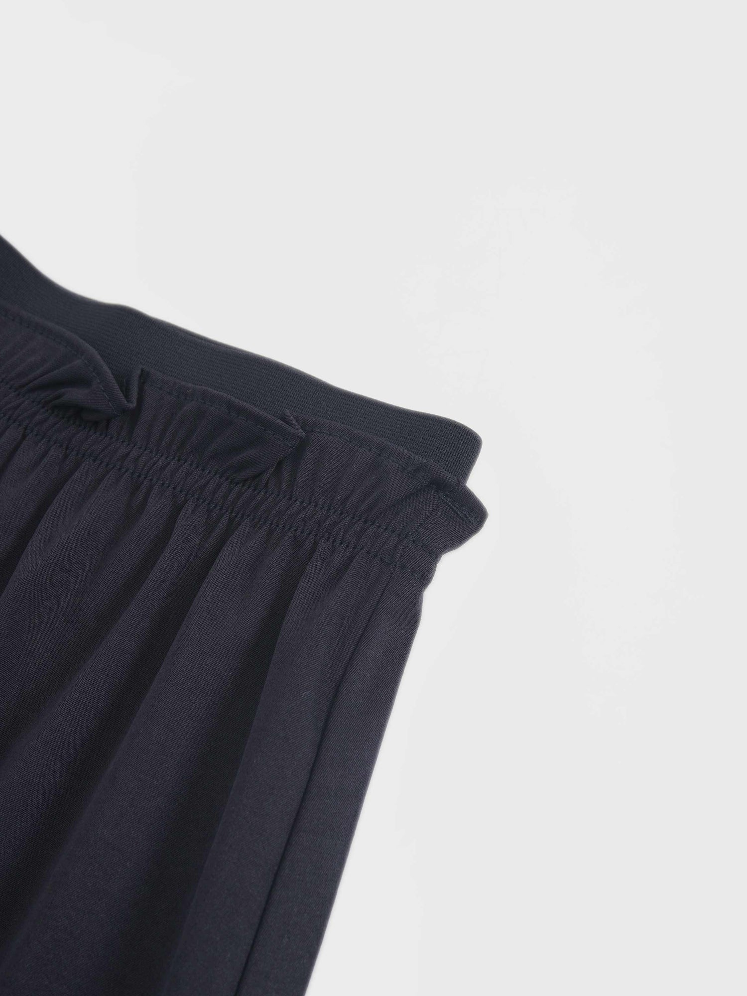 Elastic Waist Ruffle Skirt-Navy