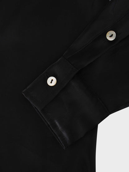 Shimmer Tie Blouse-Black