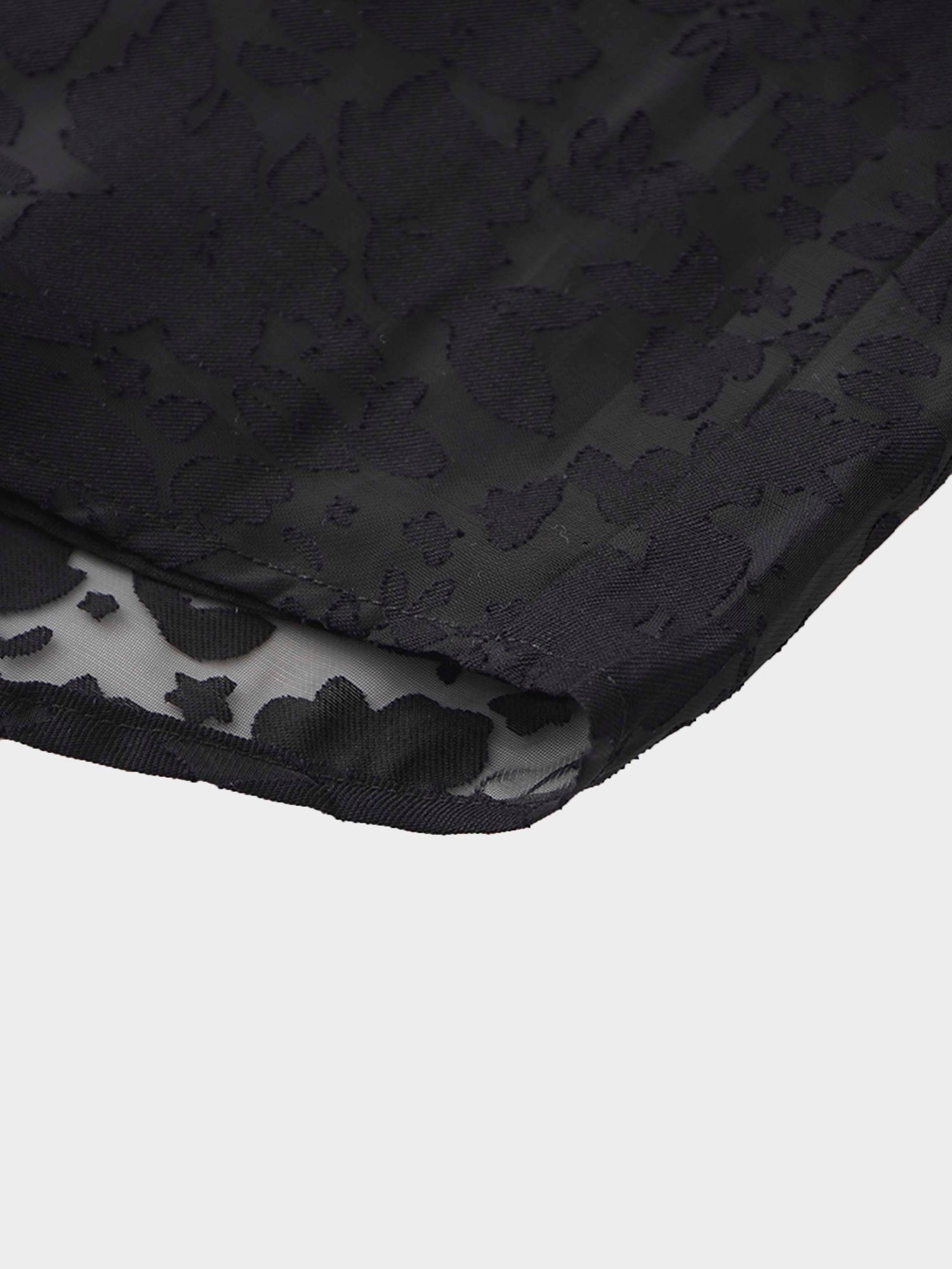 Puff Sleeve Lace Burnout-Black