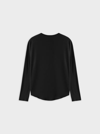 Ribbed Swing Tee-Black