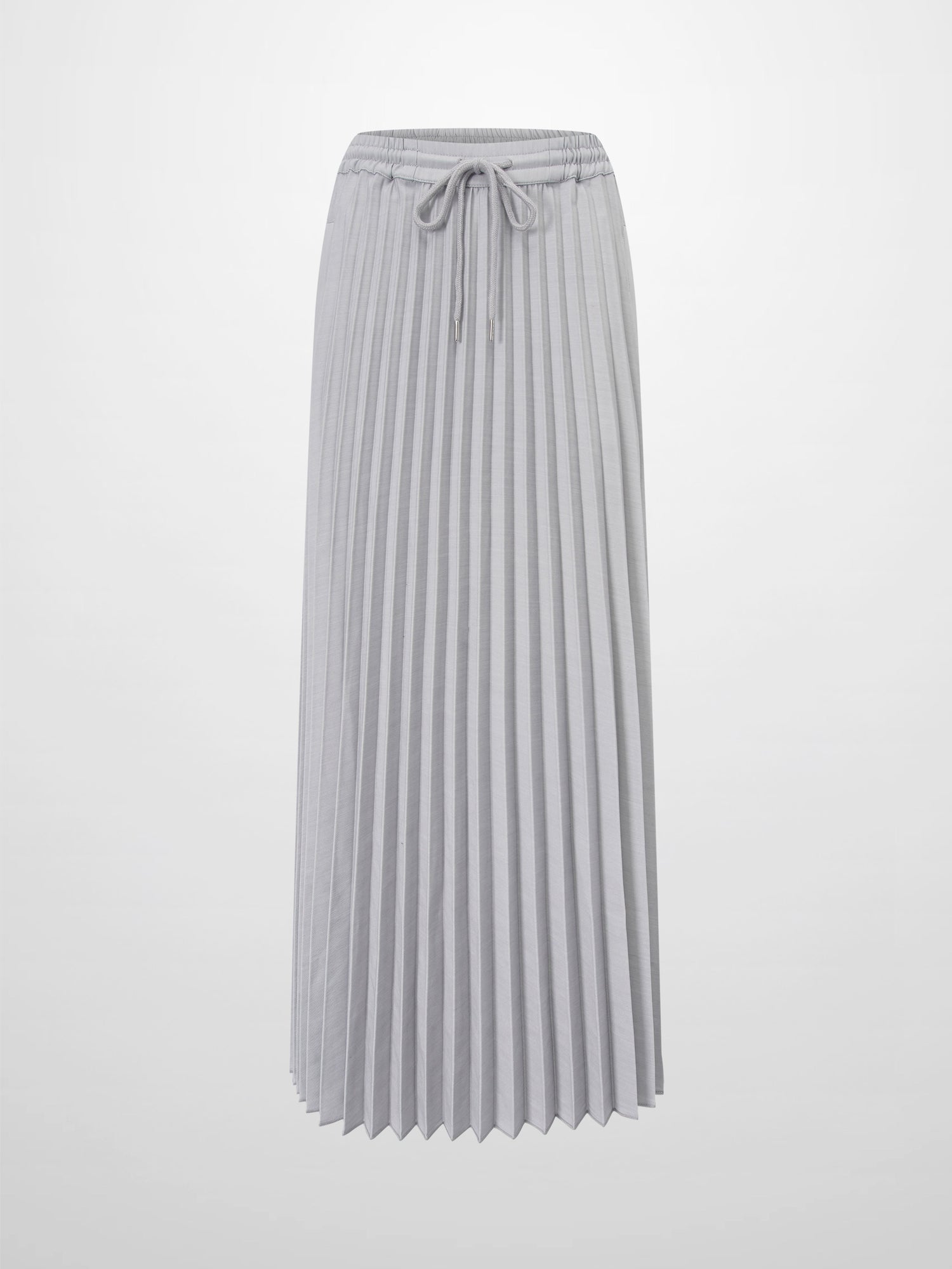 Elastic Waist Micro Pleat Skirt-Grey