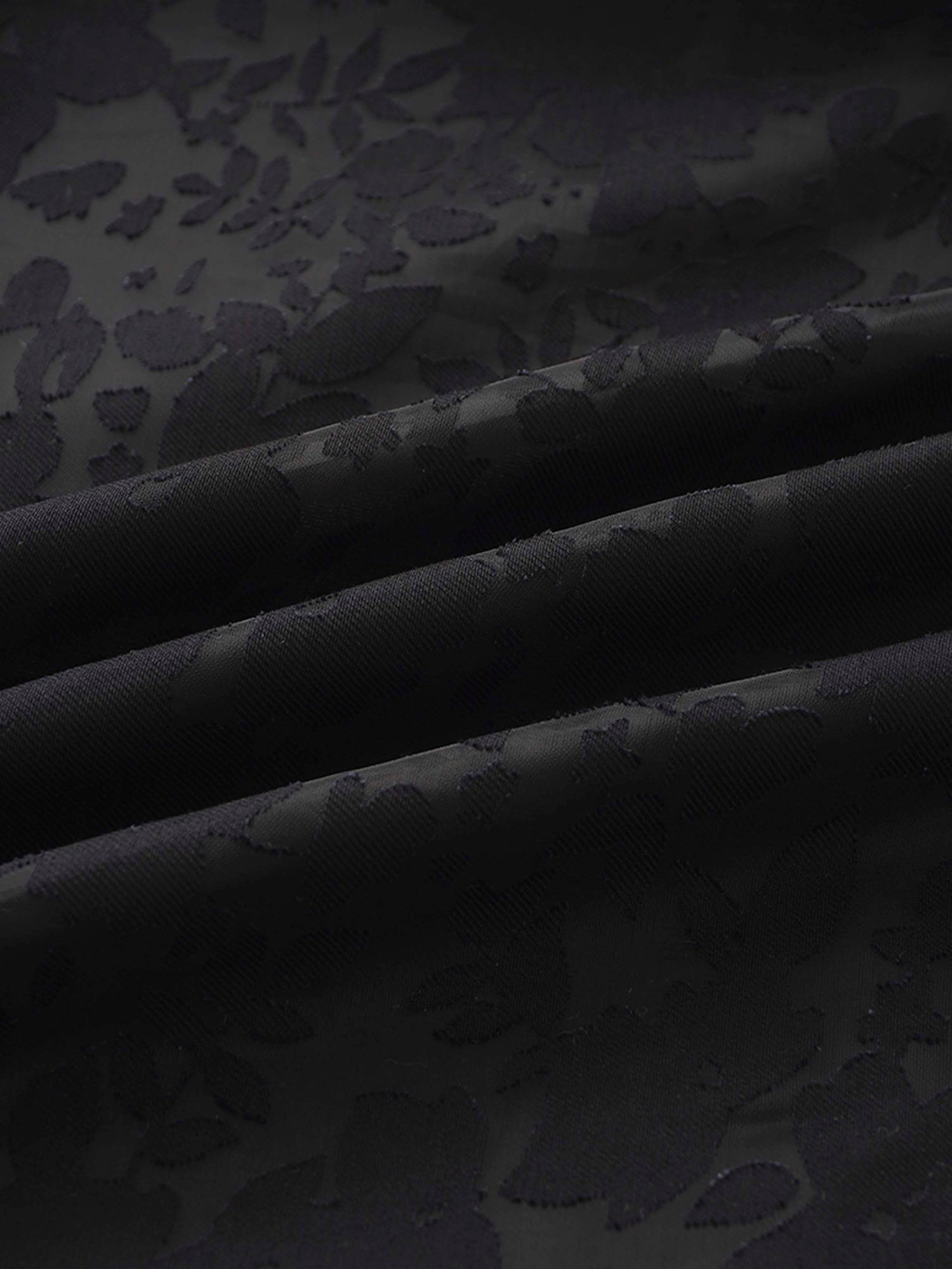 Puff Sleeve Lace Burnout-Black