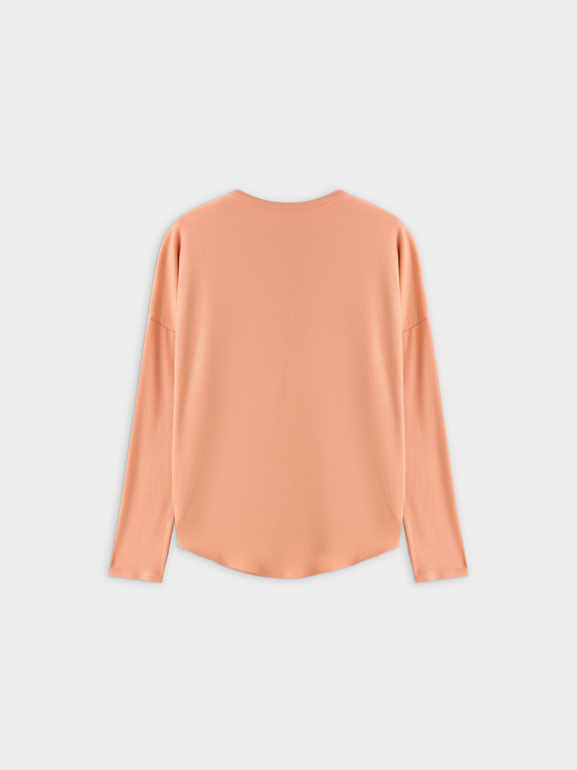 Ribbed Swing Tee-Peach