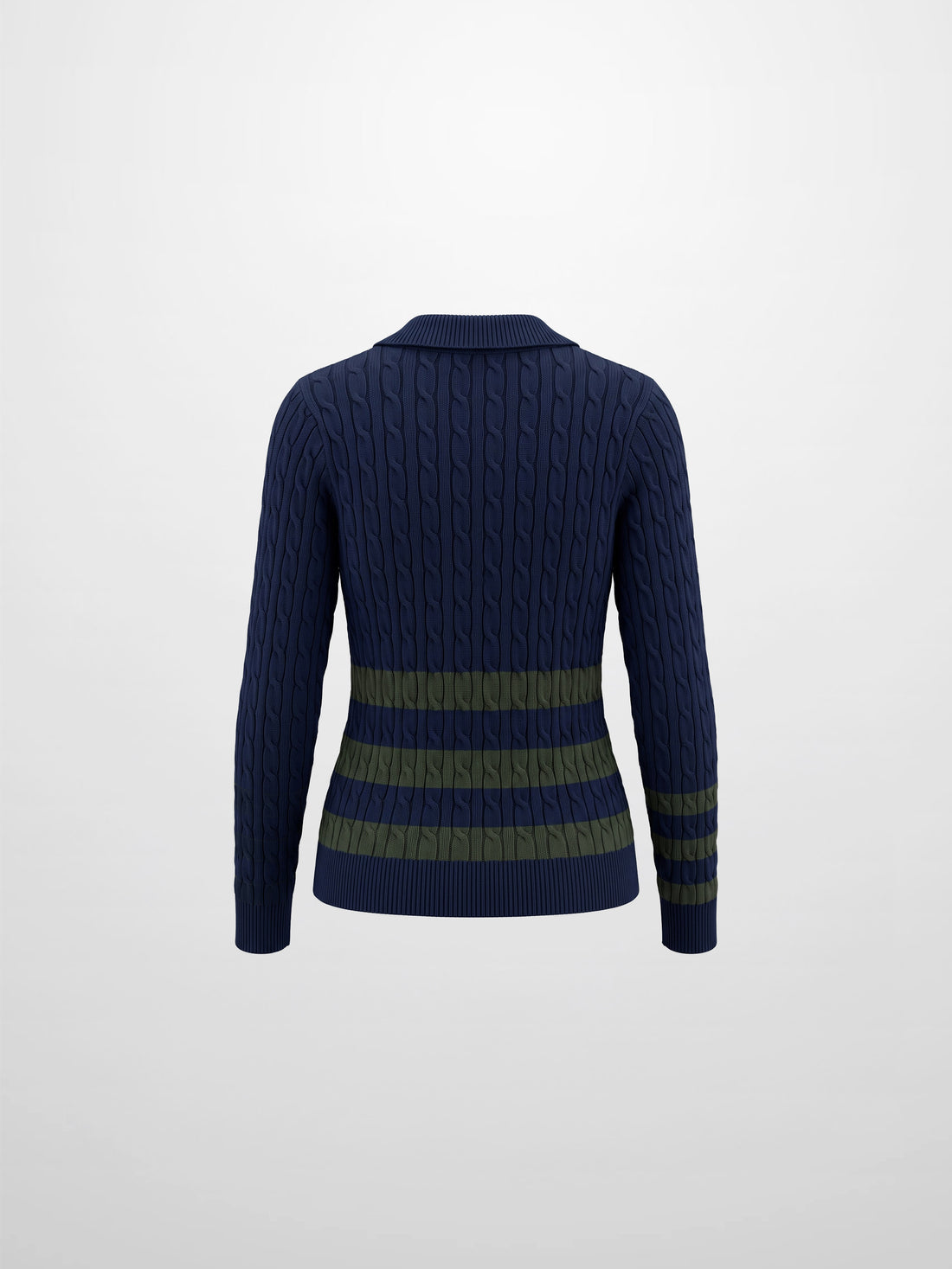 Mix Stripe Cable Sweater - Blue and Green