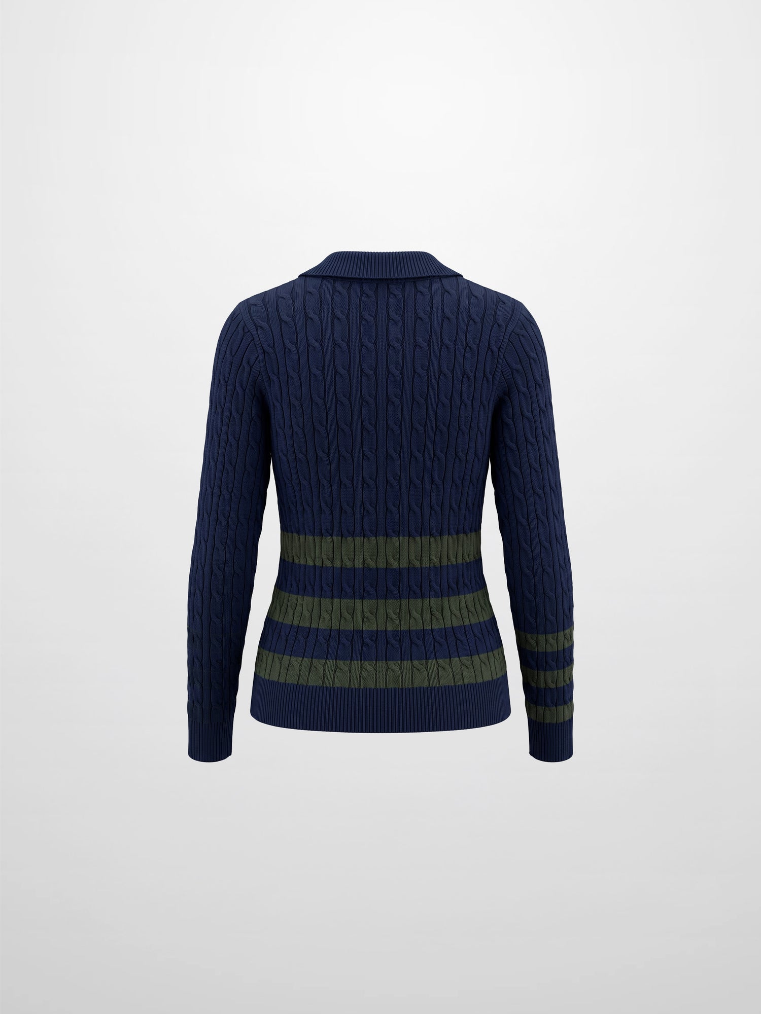 Mix Stripe Cable Sweater - Blue and Green
