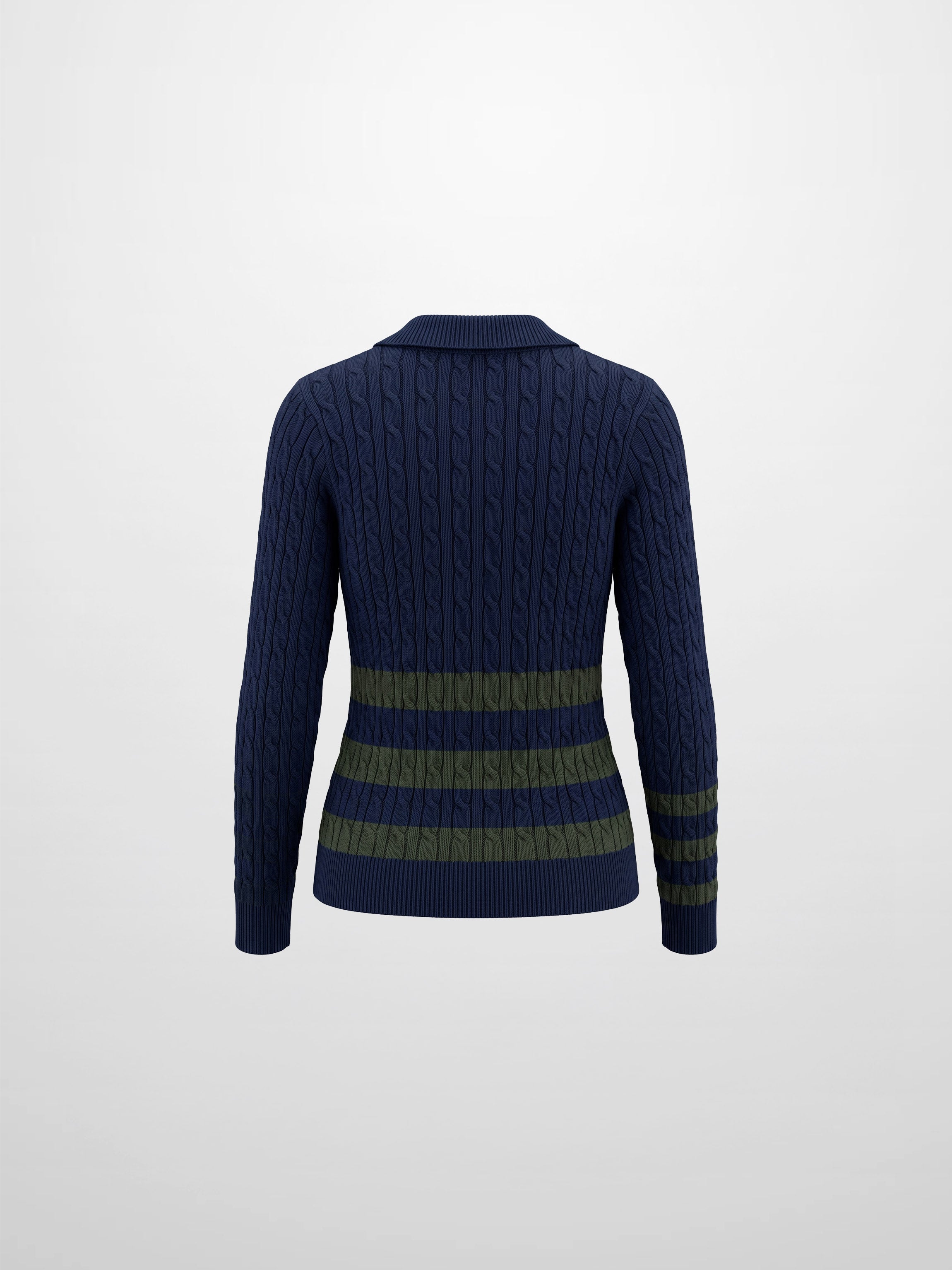 Mix Stripe Cable Sweater - Blue and Green