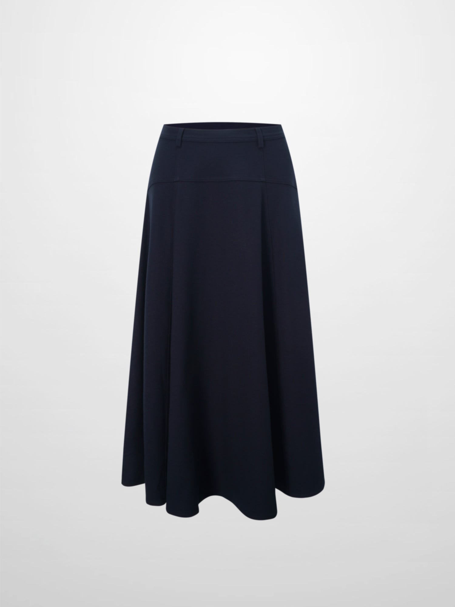 Wool Blend Yoke Skirt 26&quot;-Navy