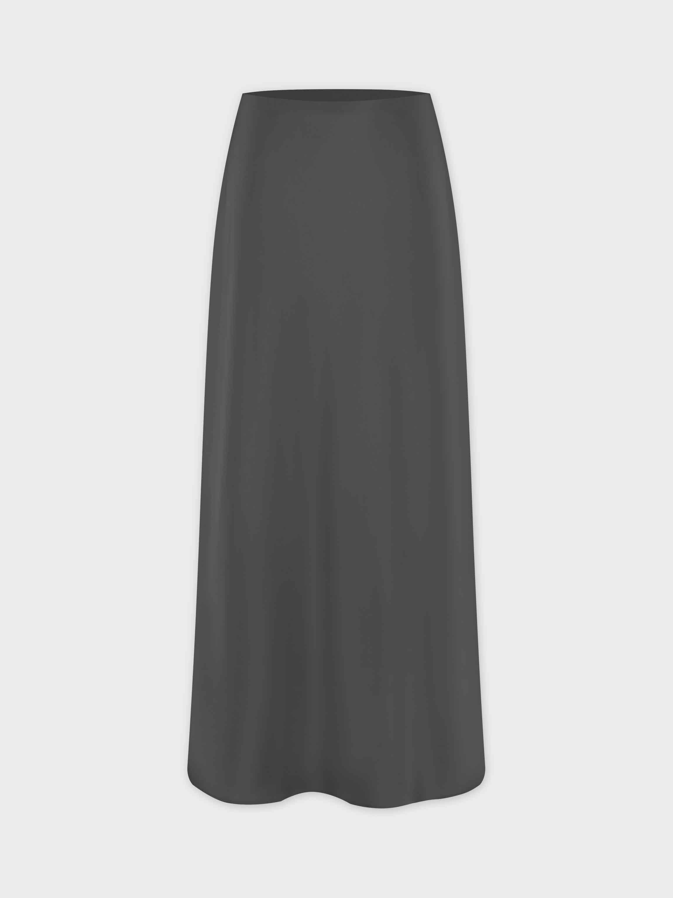 Solid Satin Slip Skirt-True Grey