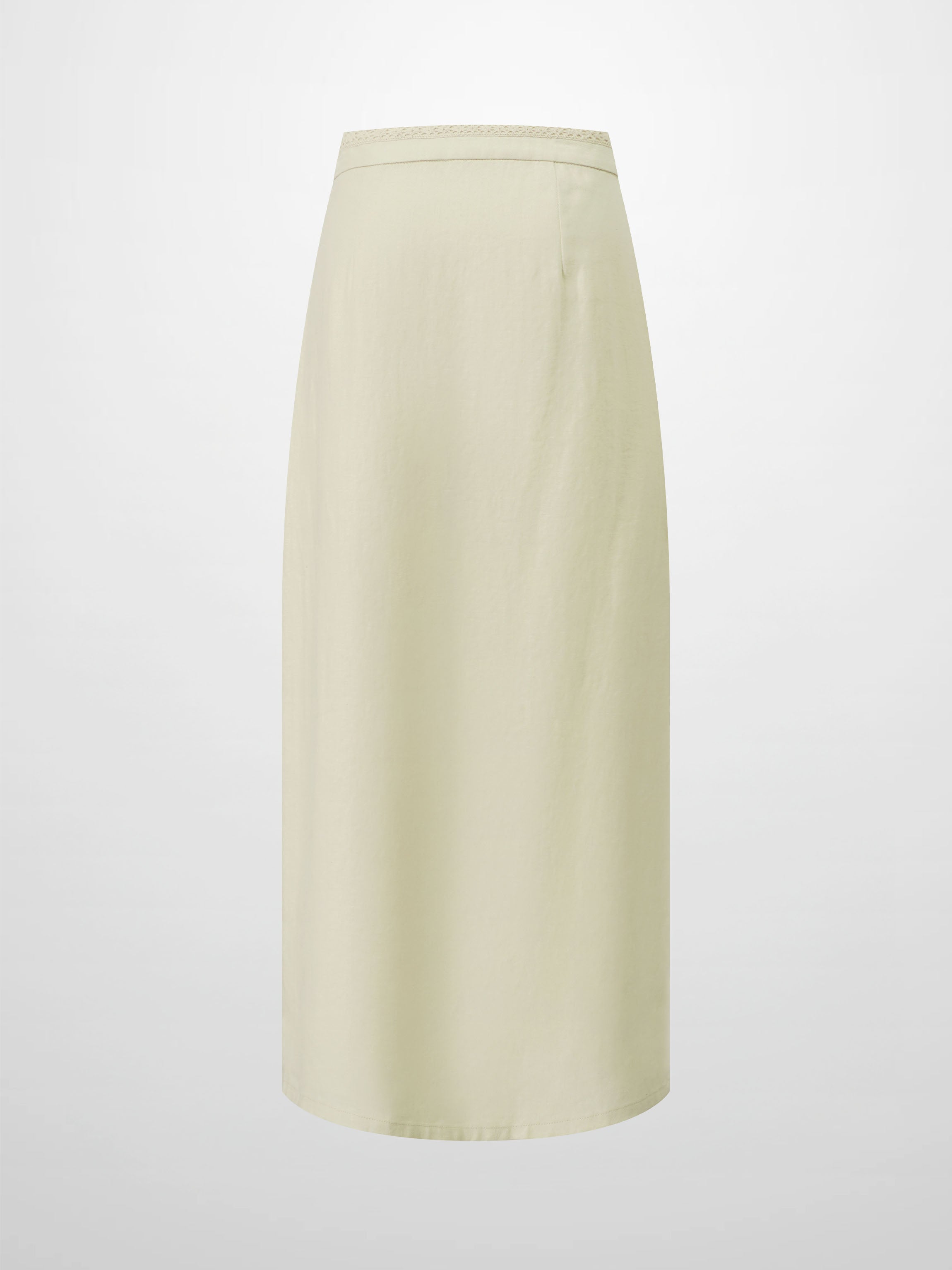 Straight Button Down Maxi Skirt-Cream 27 inch