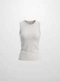 Sleeveless Basic Tee-White