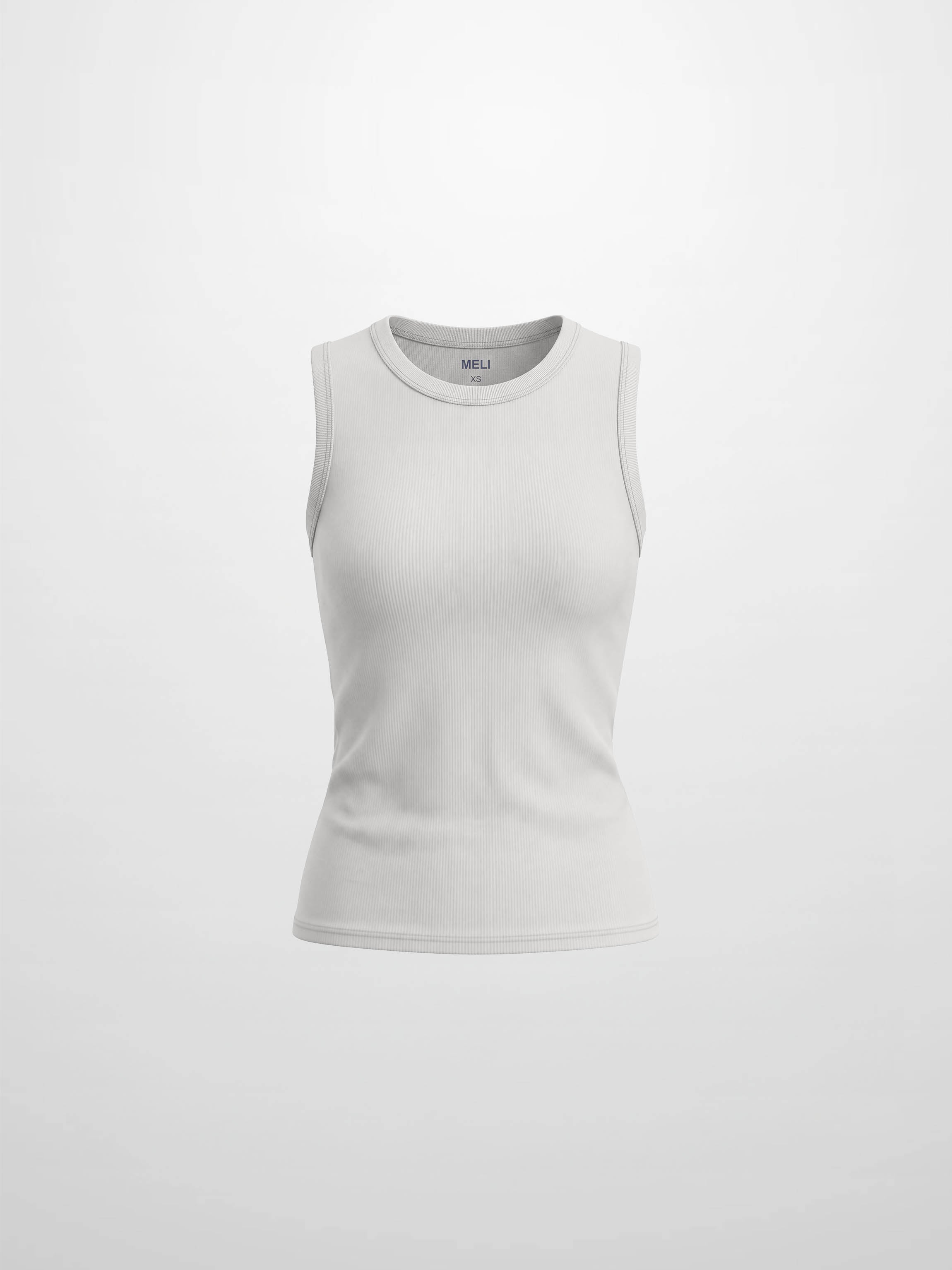 Sleeveless Basic Tee-White