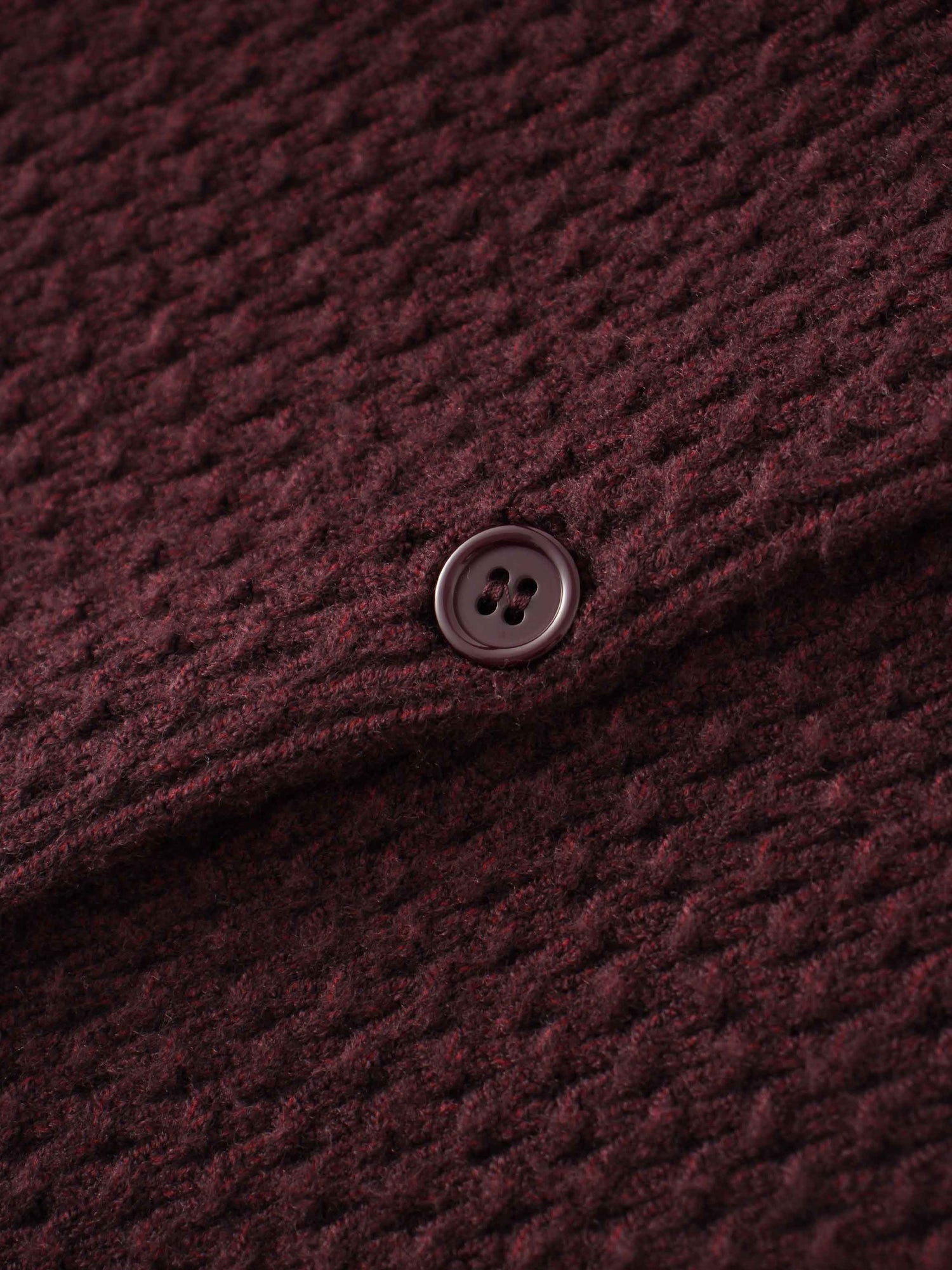 Textured Crew Cardigan-Heathered Burgundy