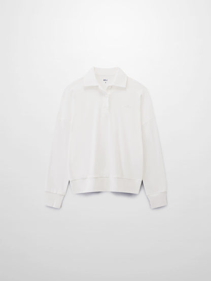 Collared Bomber Tee-White