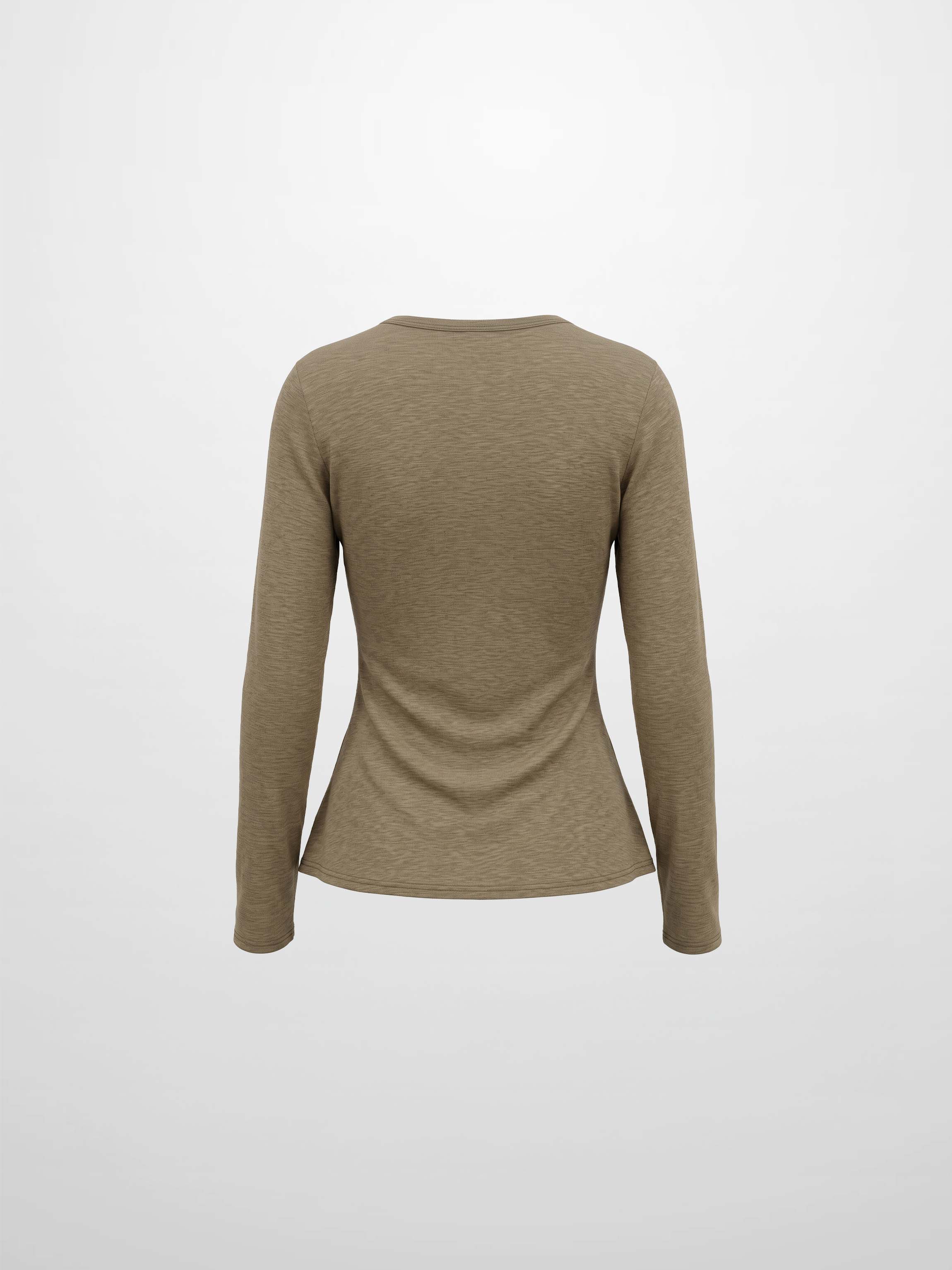 Bottom Crossover Knit Top - Tan