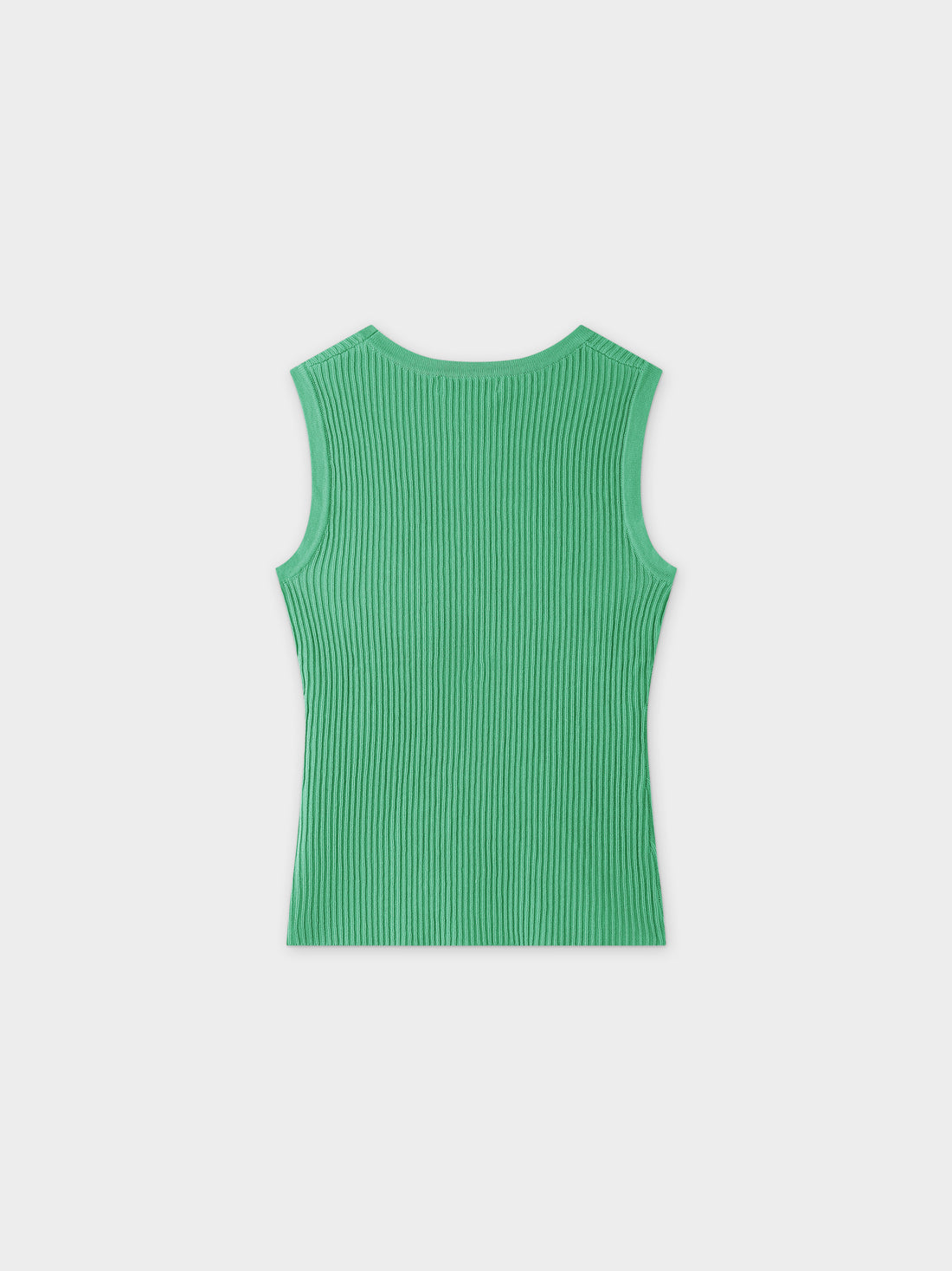 Sleeveless Ribbed Crew-Kelly Green