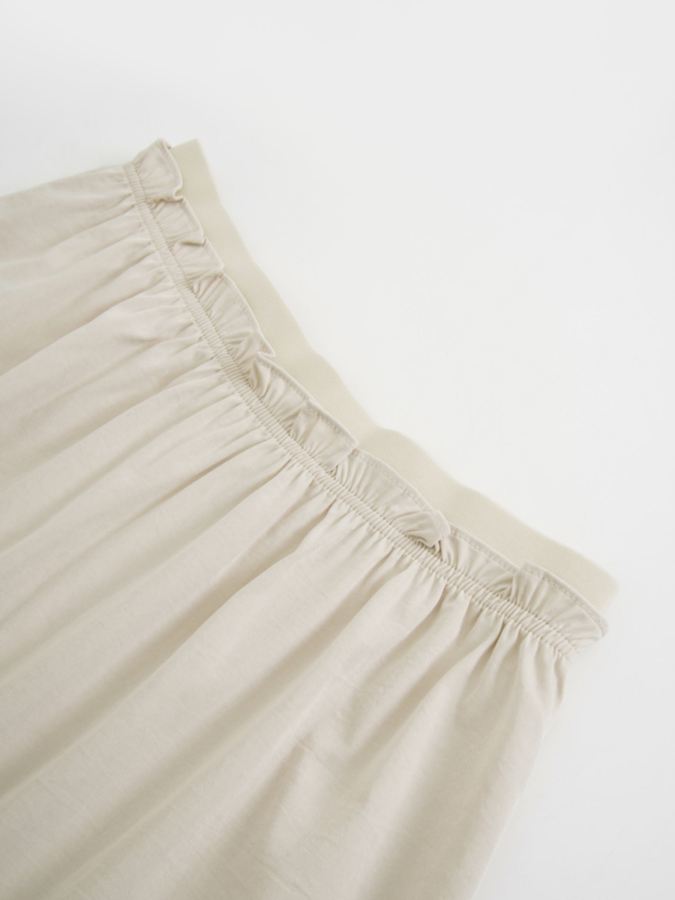 Elastic Waist Ruffle Skirt-Bone