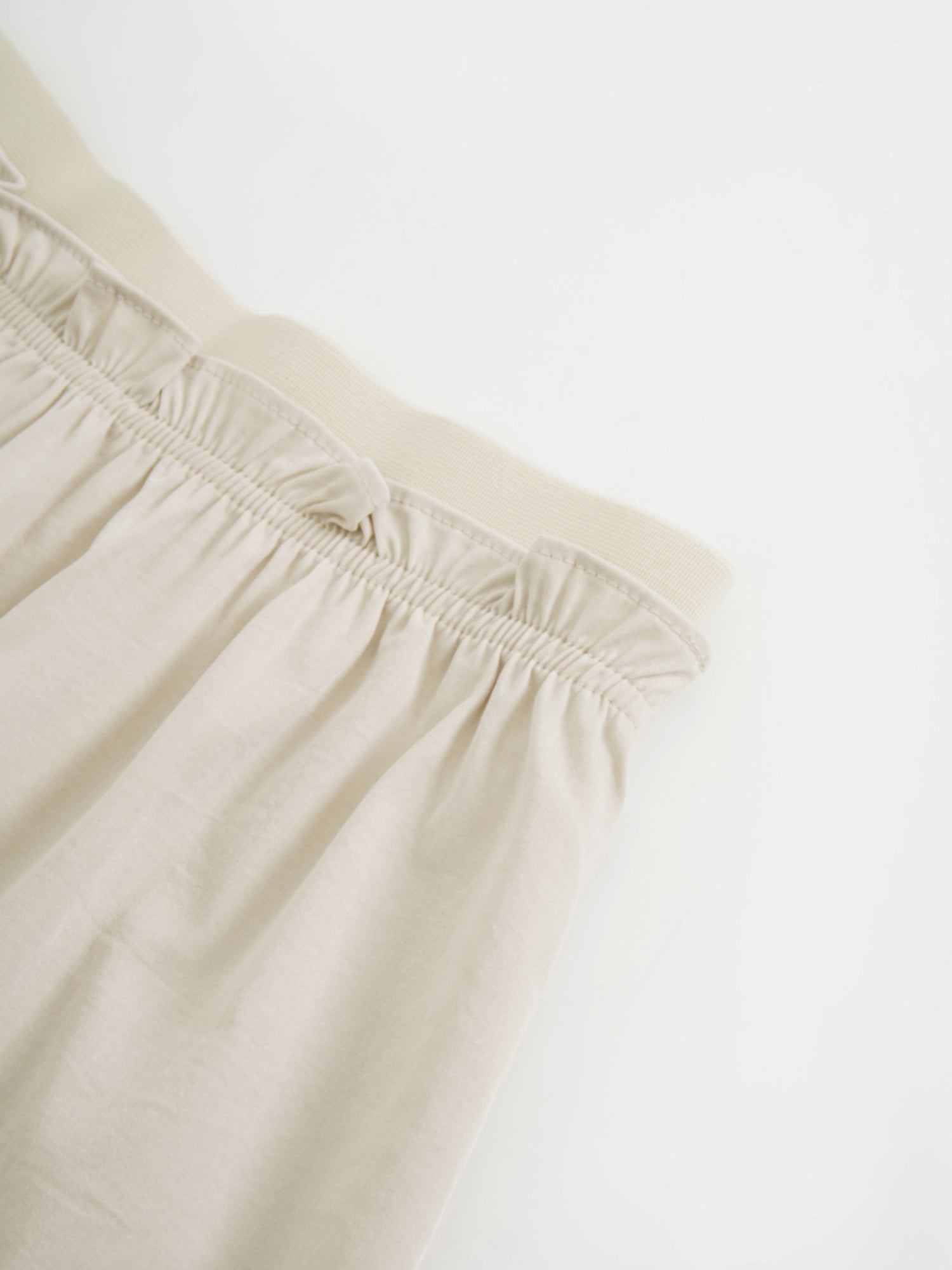 Elastic Waist Ruffle Skirt-Bone