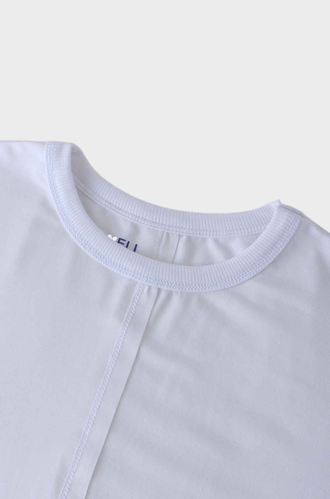 RIBBED BOTTOM T-SHIRT-WHITE