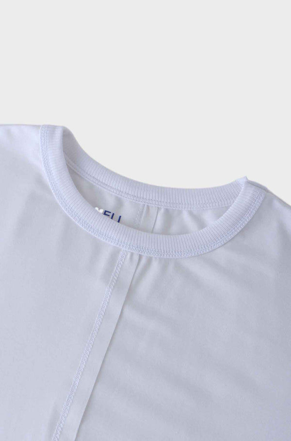 RIBBED BOTTOM T-SHIRT-WHITE