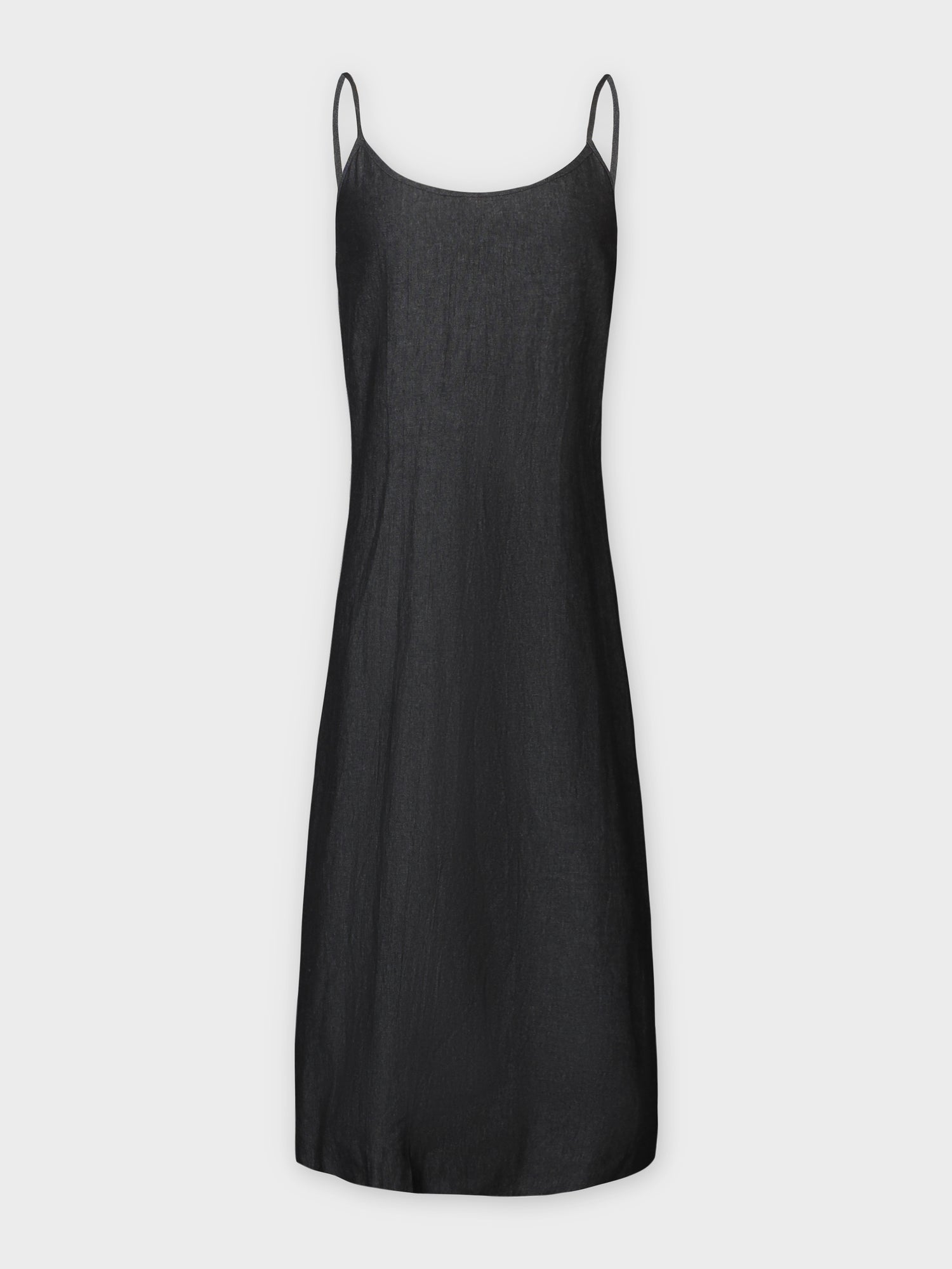 VESTIDO SLIP CUELLO REDONDO-DENIM NEGRO