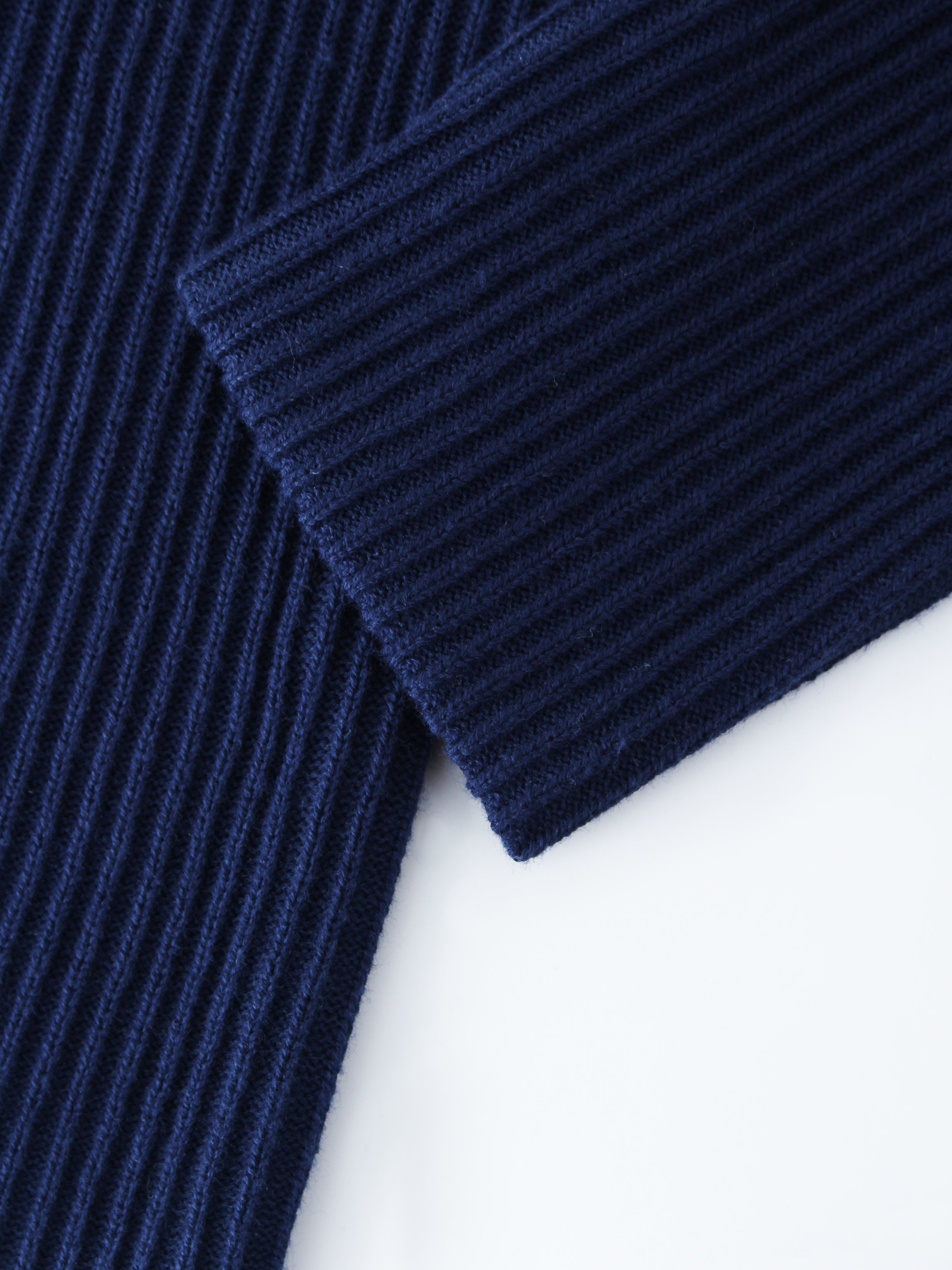 Ribbed Knit Cardigan-Navy