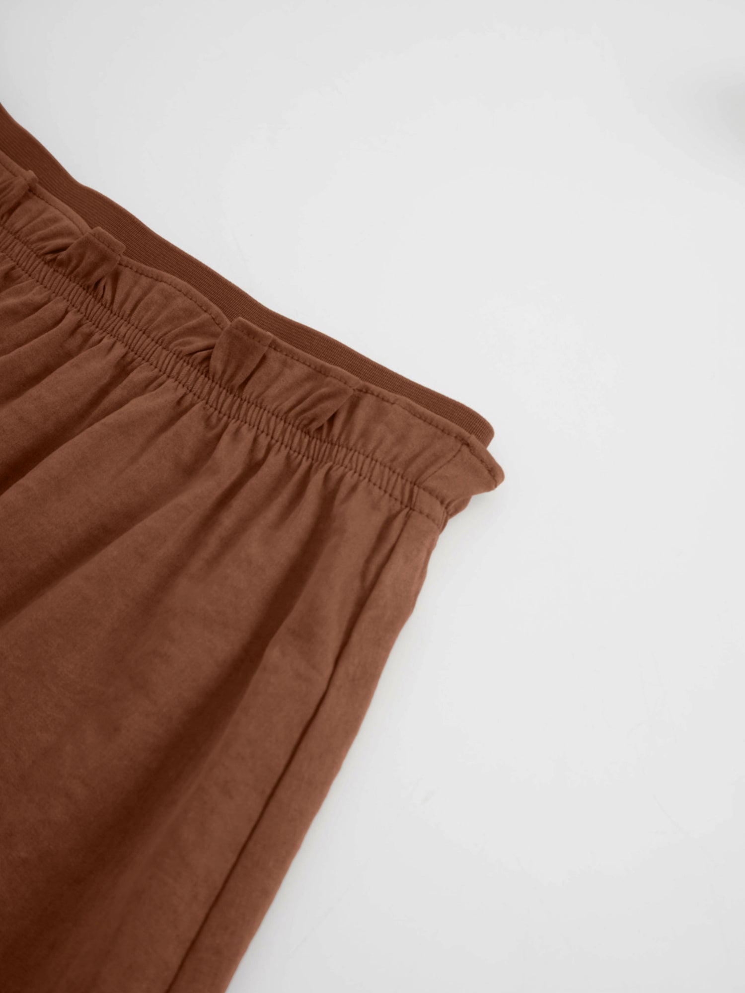 Elastic Waist Ruffle Skirt-Brown