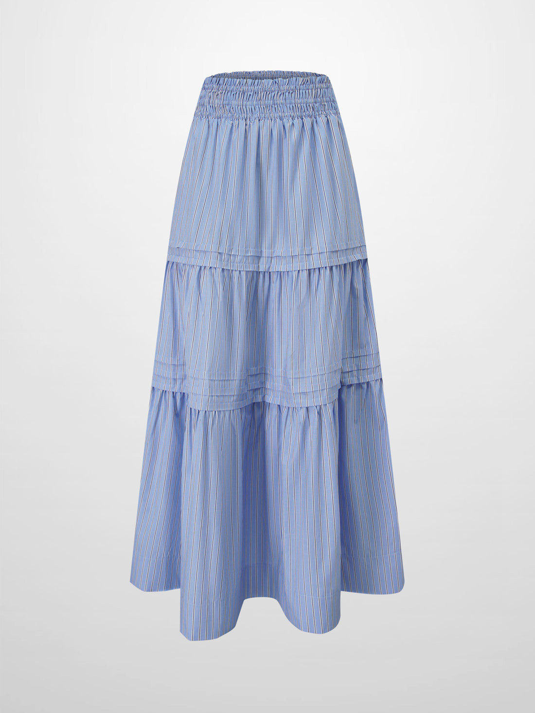 Striped Prairie Skirt-Light Blue