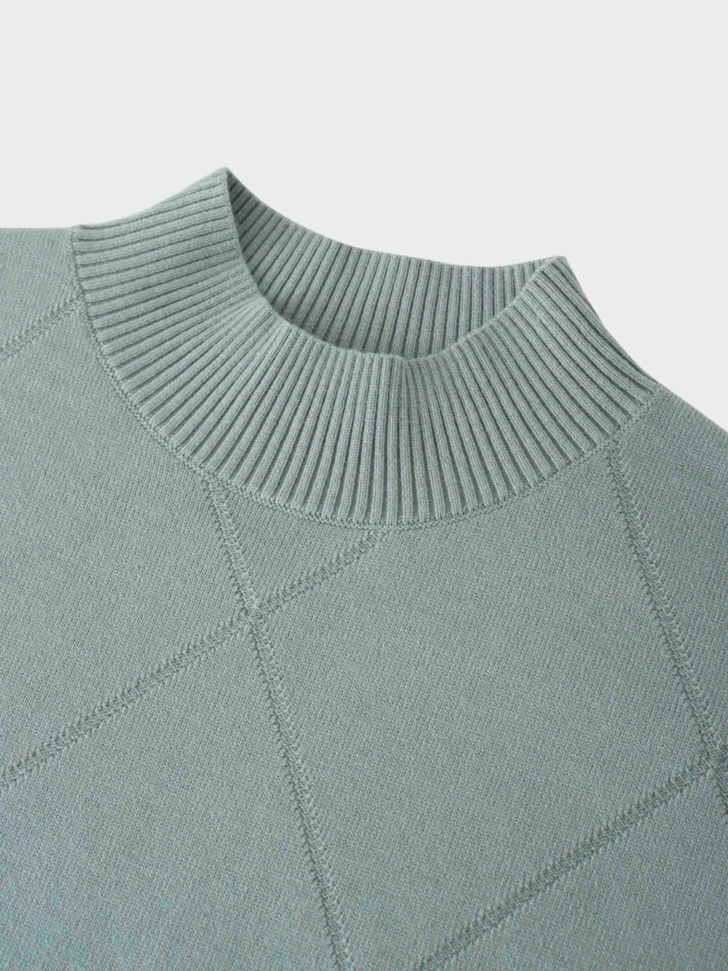 Oversized Diamond Detail Sweater-Seafoam