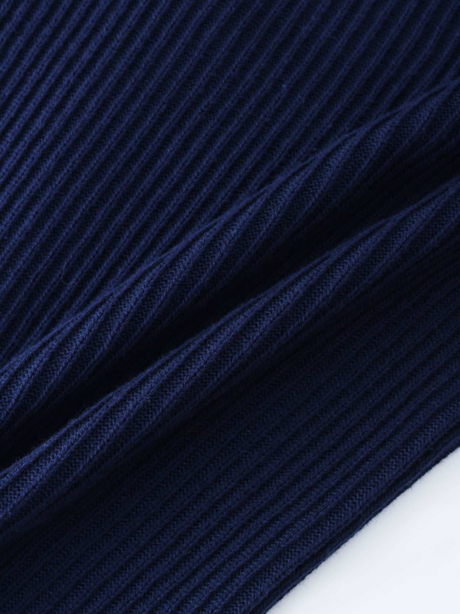 Ribbed Knit Cardigan-Navy