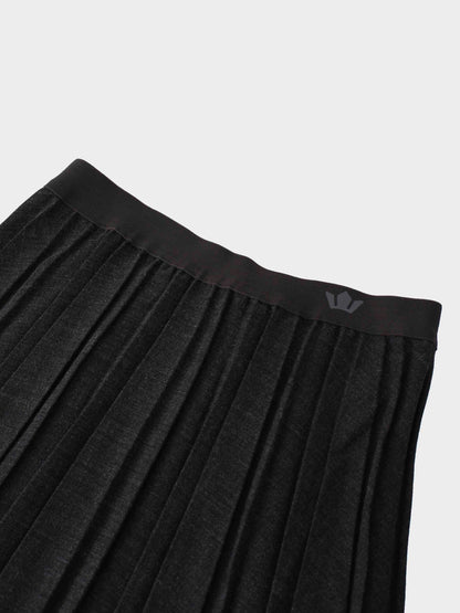 Marni Pleated Skirt 37"-Black/Dark Grey
