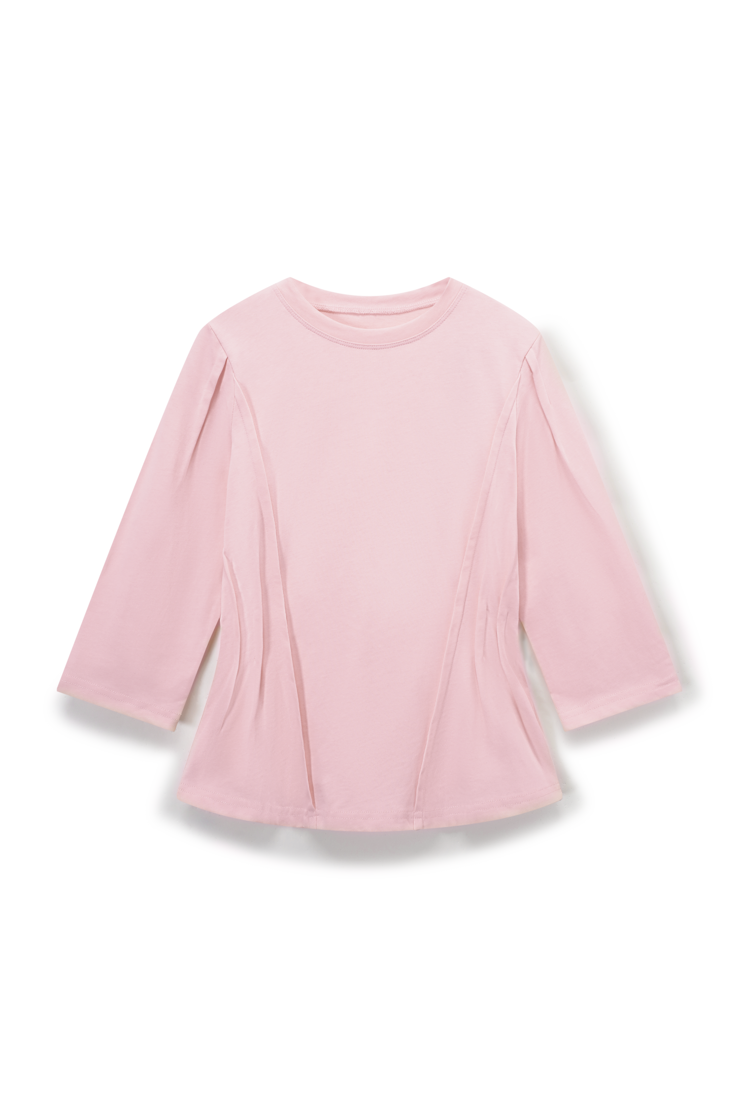Pleat Seam T-shirt-Pink