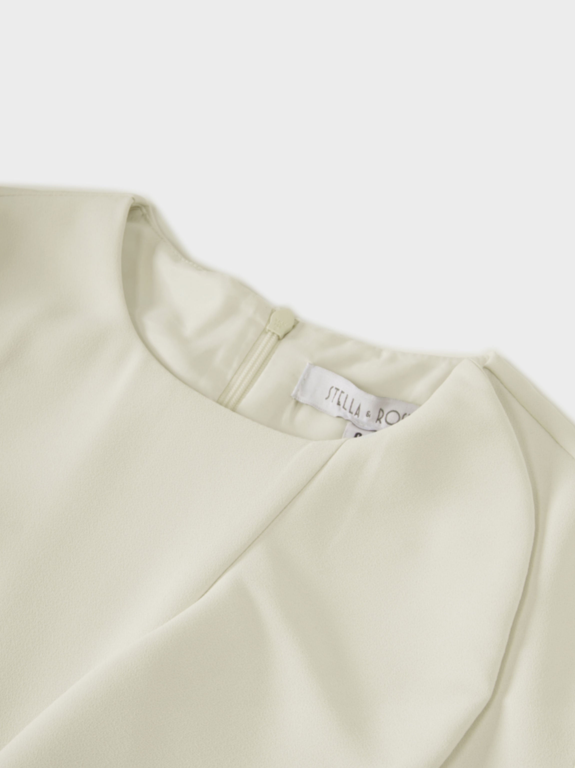 Waist Ruffle Dress-Cream